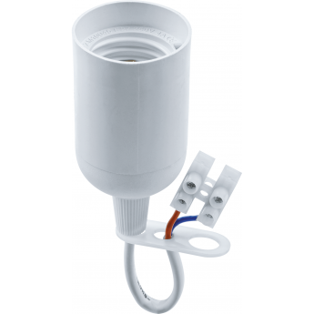 Патрон подвесной NAVIGATOR Е27 с проводом и клемной колодкой пластик белый