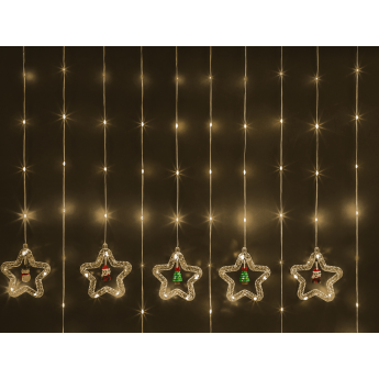 Гирлянда новогодняя светодиодная NAVIGATOR NGF-D035-01 бахрома звезды и фигурки WW 3*0.6м IP20