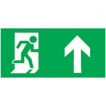 Аварийная наклейка NAVIGATOR серии NL-100x200W-E38 "Направление к эвакуационному выходу направо вверх"