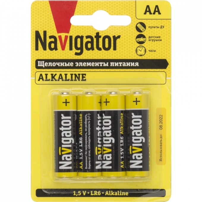 Батарейки NAVIGATOR серии щелочные NBT-NPE-LR6-BP4