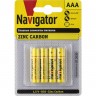 Батарейки NAVIGATOR серии солевые NBT-NS-R03-BP4